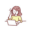 © bebe   - 残業する男女のイラスト(仕事、ビジネス、資料作成、会議、疲れ、忙しい、イライラ、失敗、多忙) Illustrations of men working overtime . work, business, materials preparation, meetings, fatigue, busyness, irritation