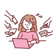 © bebe   - 残業する男女のイラスト(仕事、ビジネス、資料作成、会議、疲れ、忙しい、イライラ、失敗、多忙) Illustrations of men working overtime . work, business, materials preparation, meetings, fatigue, busyness, irritation