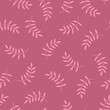 Seamless pink pattern with leaves