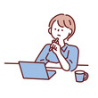 © bebe   - 残業する男女のイラスト(仕事、ビジネス、悩む、会議、疲れ、忙しい、イライラ、失敗、多忙) Illustrations of men working overtime . work, business, materials preparation, meetings, fatigue, busyness, irritation