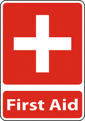 First Aid Station Sign on white background