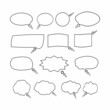 © Ocha Designs - Chat speech bubbles. Artistic collection of hand drawn doodle style comic balloon, cloud and other shapes.