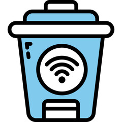 Poster - smart trash one color icon