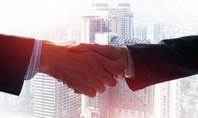 Wall Mural - Close-up of the handshake of businessmen.