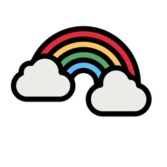 Sticker - rainbow line icon