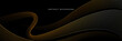 © MooJook - Abstract glowing golden wave lines on black horizontal background. Luxury and elegant gold flow lines element. Modern simple line art creative design. Suit for poster, cover, banner, brochure, flyer