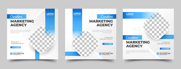 Wall Mural - set of Business square banner design template. Usable for social media post, banner, and web ad.