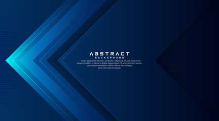 Abstract modern blue gradient arrow shape background. Trendy simple geometric triangle shape graphic elements with space for your text. Futuristic technology template vector design