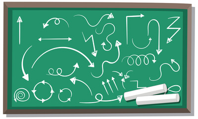 Canvas Print - Hand drawn doodles on chalkboard