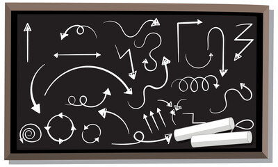Canvas Print - Hand drawn doodles on chalkboard
