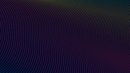 Wall Mural - abstract background vector. modern background design with rainbow colour spectrum wavy lines on blac