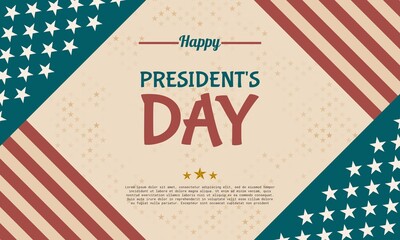 Wall Mural - President day background sales promotion advertising banner template with american flag design