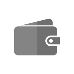 Wall Mural - Wallet grey flat vector icon