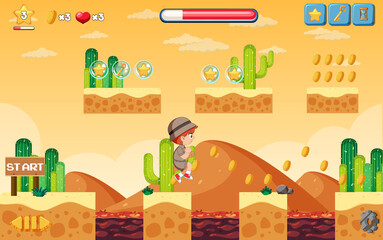 Wall Mural - A game template desert background