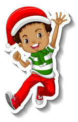 Wall Mural - A boy in Christmas costumes