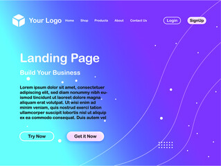 landing page website vector template, responsive ui design landing web page illustration business we