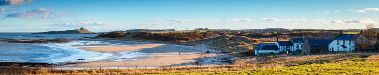 Poster - Panoramic View from Low Newton, part of the coastal section on the Northumberland 250, a scenic road trip though Northumberland with many places of interest along the route