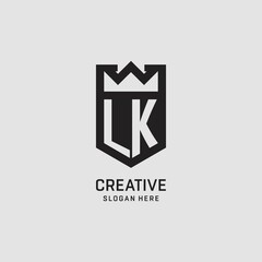 Wall Mural - Initial LK logo shield shape, creative esport logo design