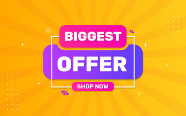 Wall Mural - biggest offer banner design with editable text effect
