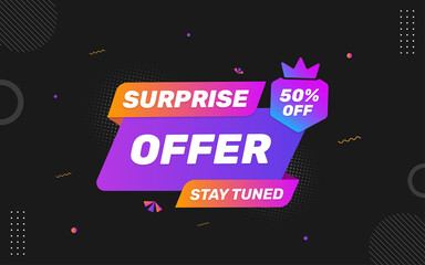 Wall Mural - surprise offer banner template with editable text effect