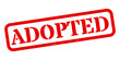 ‘Adopted’ Red Rubber Stamp