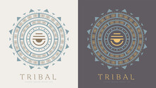 Aztec Tribal Vector Elements. Ethnic Shapes Symbols Design For Logo Or Tattoo