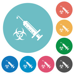 Wall Mural - Antiviral injection flat round icons