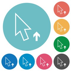 Canvas Print - Arrow cursor up outline flat round icons