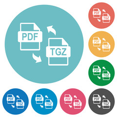 Poster - PDF TGZ file compression flat round icons