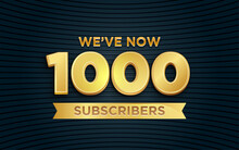 1000 Subscribers Banner Templete With 3d Editable Text Effect.