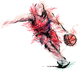 Color vector illustration of basketball player