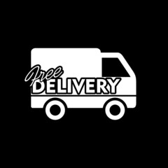 Poster - Delivery truck icon isolated on dark background