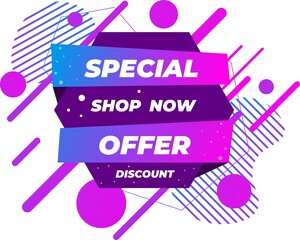 Web banner with text for business and shop sale special offer