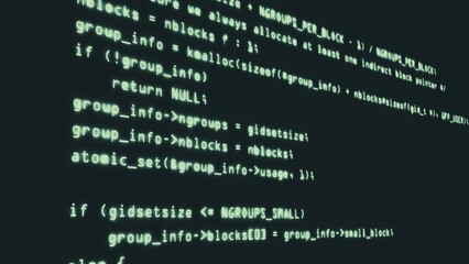 Wall Mural - hacker code running down a computer screen terminal. 3d rendering
