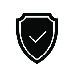 Wall Mural - security shield icon. black protection symbol. vector illustration. logo design element
