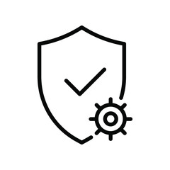 Wall Mural - security shield icon. black protection symbol. vector illustration. logo design element