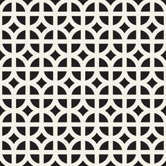 Wall Mural - Vector seamless pattern. Repeating geometric elements. Stylish monochrome background design.