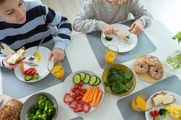 Wall Mural - Healthy family breakfast at home