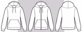 Fototapeta  - Hoodie sweat jacket with zipper and without. Mockup template.