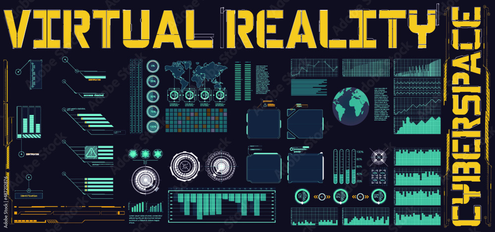 Vector de Stock Target control panel or radar digital screen, game UI ...