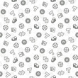 Casino and Gambling Related Seamless Texture or Pattern, Outline Style