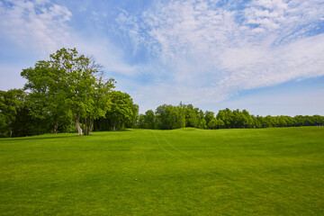 View of Golf Course with beautiful green field.