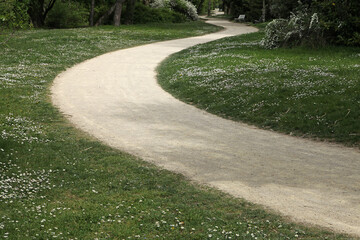 Wall Mural - Chemin de promenade dans un espace vert	