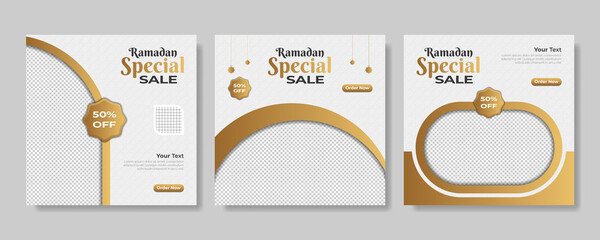 set of ramadan sale banner. web promotion banner, social media post template. vector illustration