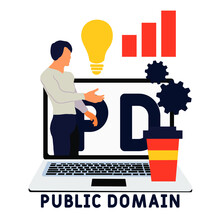 PD - Public Domain Acronym. Business Concept Background. Vector Illustration Concept With Keywords And Icons. Lettering Illustration With Icons For Web Banner, Flyer, Landing Pag