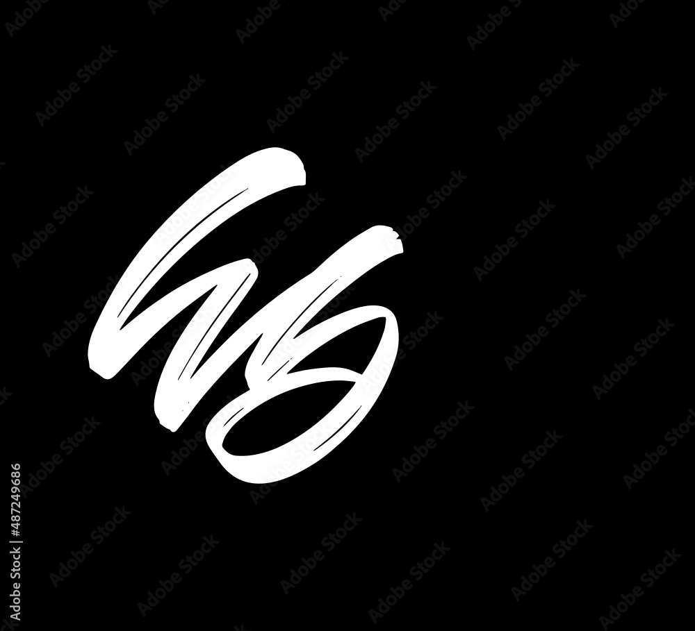 White Vector Letters Logo Brush Handlettering Calligraphy Style In ...