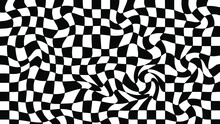Distorted Black And White Checkered Pattern,seamless Pattern.