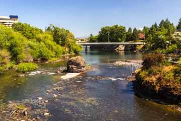 Wall Mural - Spokane River in Spokane, WA, in beautiful summer day