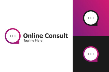 Wall Mural - Illustration Vector Graphic of Online Consult Logo. Perfect to use for Technology Company