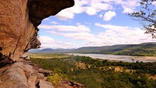 Rock Cliff And Mae Khong River In Pha Taem National Park, Ubon Ratchathani Province, Thailand